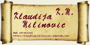 Klaudija Milinović vizit kartica